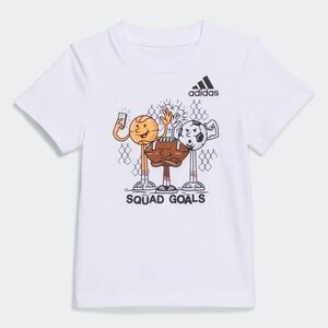 adidas Boys Youth 6 Sports T-Shirt Football Basketball Soccer Squad Goals NWT